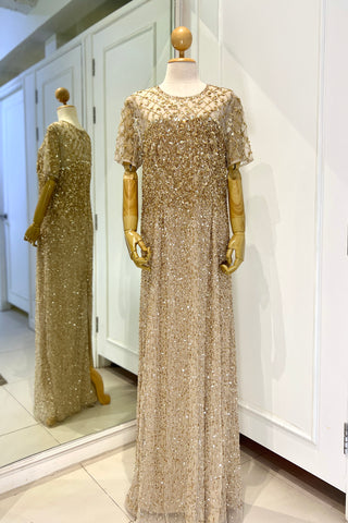 Cava Sequin Dress in Gold