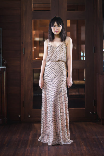Gilly Dress in Beige - The Formal Affair 