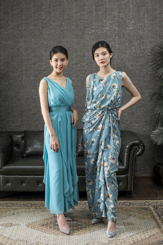 Chai Drape Dress in Floral