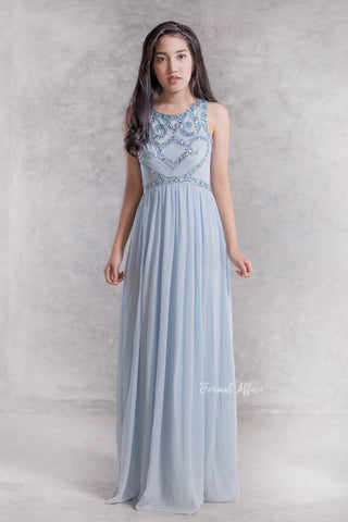 Delphina Pastel Blue Dress - The Formal Affair