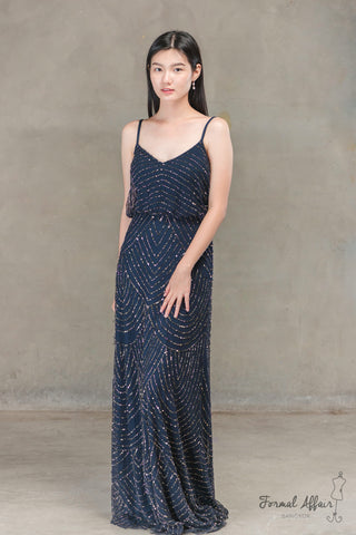 Gilly Dress in Navy - The Formal Affair