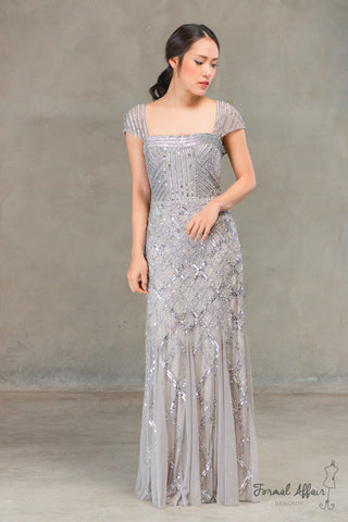 Catherine Dress in Silvery Grey - The Formal Affair