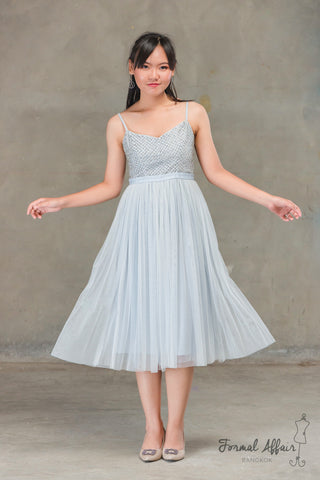 Short Maxi Ballet Dress in Blue - The Formal Affair