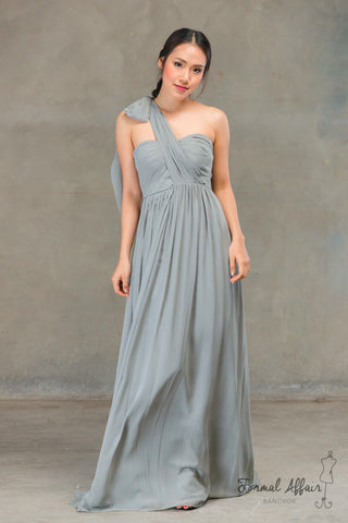 Aidan Dress in Ocean Grey - The Formal Affair