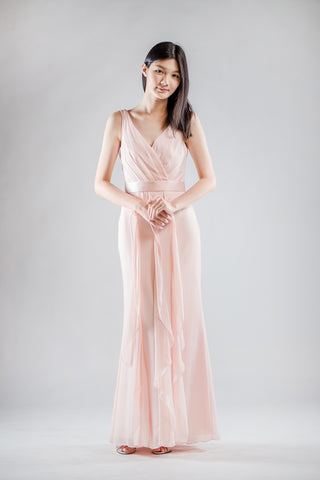 Rena Ruffle Dress in Pink - The Formal Affair