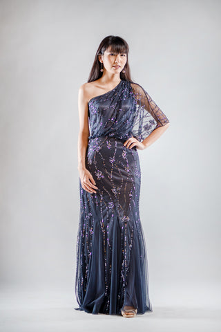Lily Sequin Dress in Navy - The Formal Affair