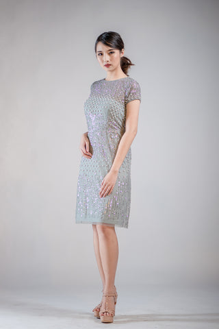 Short Natasha Dress in Misty Blue - The Formal Affair