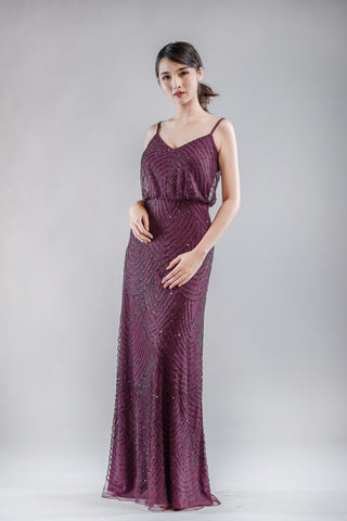 Gilly Dress in Burgundy - The Formal Affair