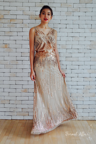 Diane Dress in Rose Gold - The Formal Affair