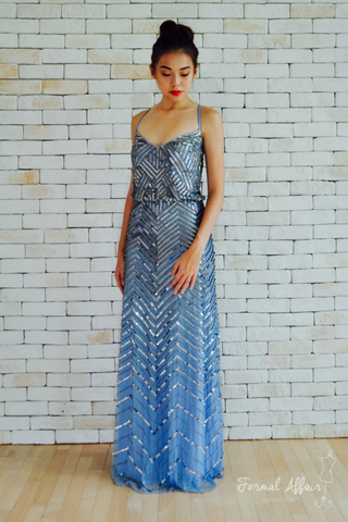 Sammy Dress in Blue - The Formal Affair