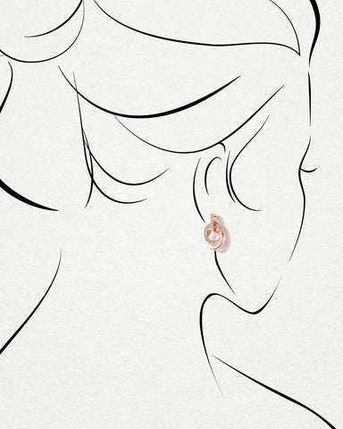 Double Hoops Earrings in Rose Gold