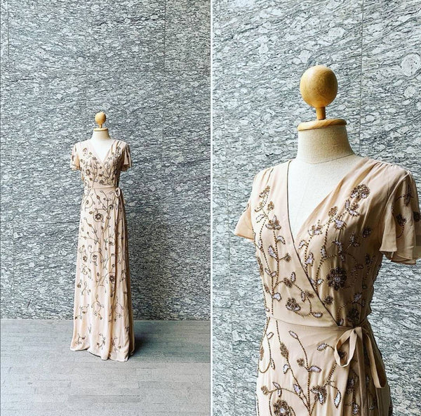 Wrap Dress in Beige