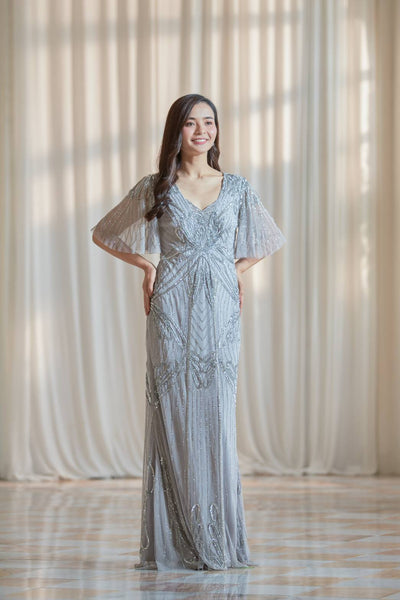Elena Dress in Silver