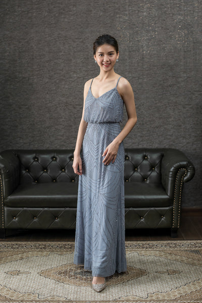 Milly Dress in Misty Blue - The Formal Affair 