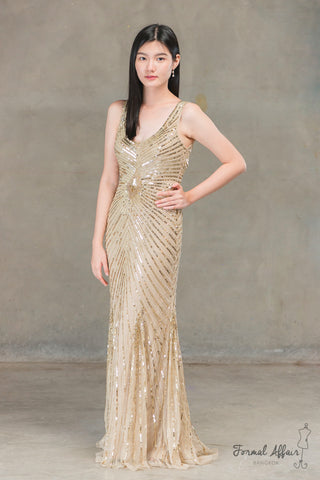 Danny Dress in Gold - The Formal Affair 