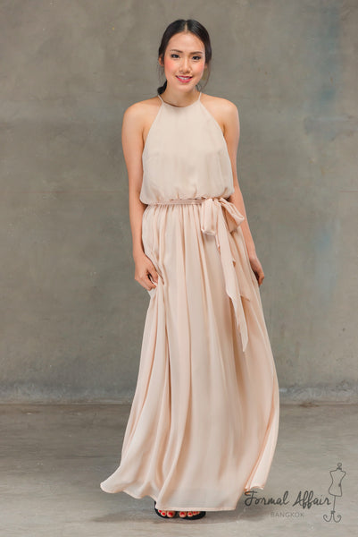 Mila Dress in Beige - The Formal Affair 