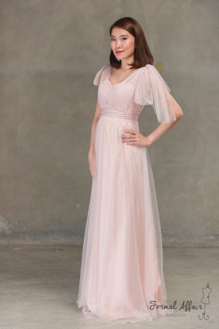 Annabelle Dress in Blush Pink - The Formal Affair 