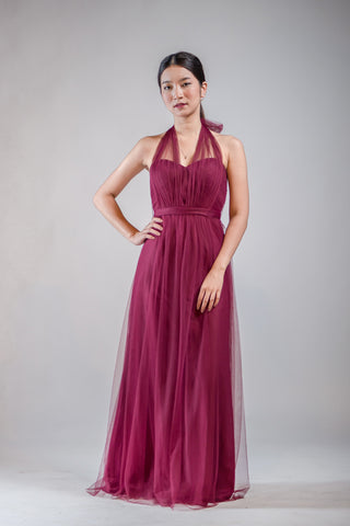 Annabelle Dress in Burgundy - The Formal Affair 