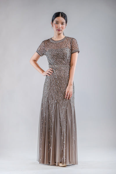 Sansa Dress in Dark Grey - The Formal Affair 