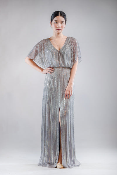 Adeline Sequin Dress in Silver - The Formal Affair 