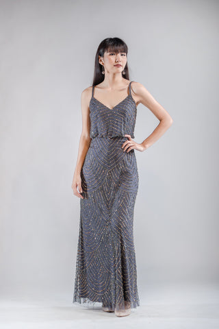 Gilly Dress in grey - The Formal Affair 