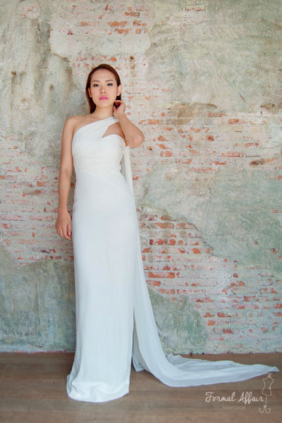 Silk Draped Gown - The Formal Affair 