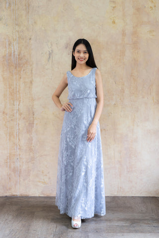 Grace Lace Dress in Grey - The Formal Affair 